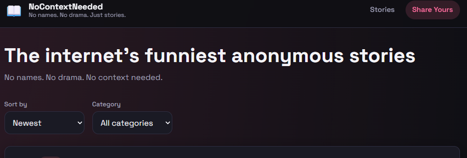 NoContextNeeded Reddit-style forum